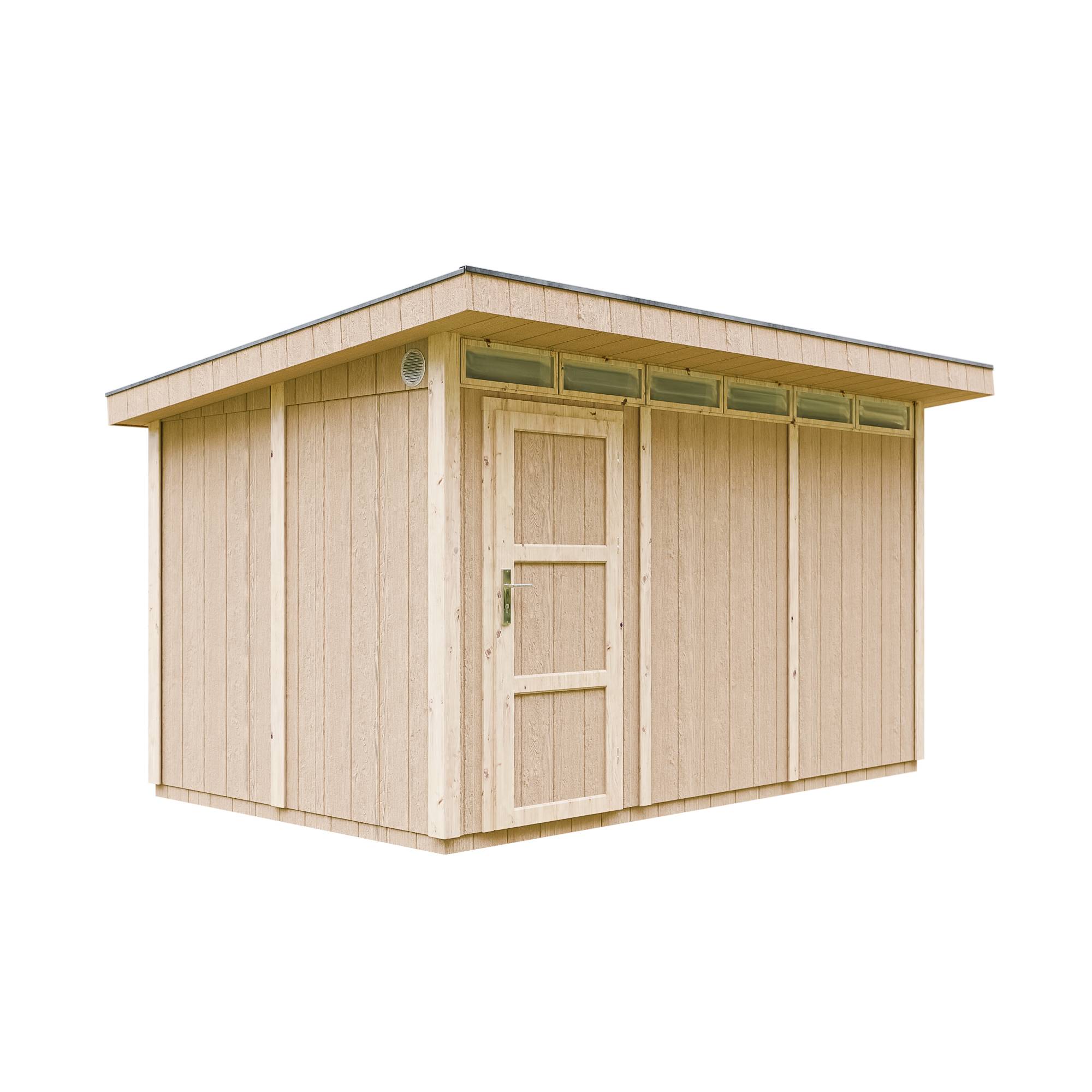 Timbela - Abri de Jardin Qualité Premium 9m² / L412xL279cm - Kit tout compris avec sol, tuiles bitumineuses, set de peinture - Timbela M904 - Image 1