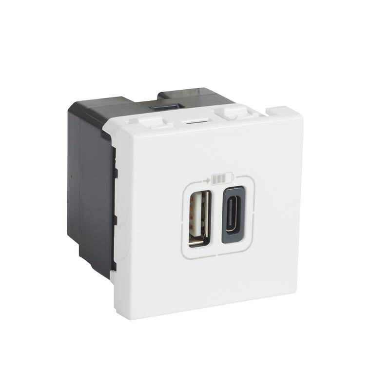 Legrand - Chargeur USB MOSAIC 2 modules 230 V blanc - LEGRAND - 077592