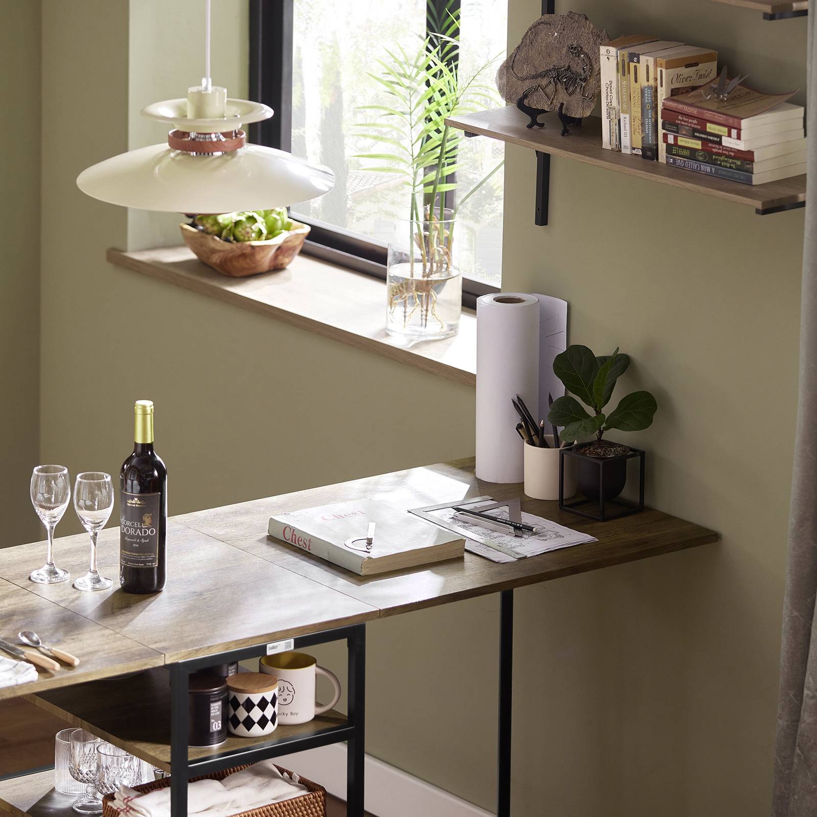 SoBuy® OGT18-N Set de 1 Table 2 Chaises Table à Manger Cuisine Balcon Pliante