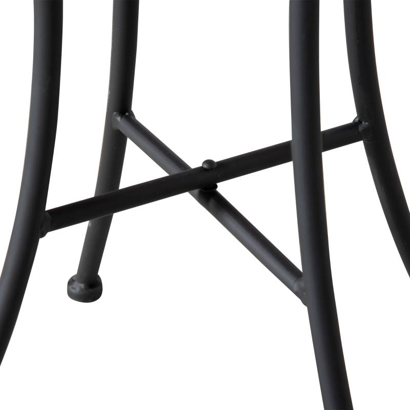 ComfortXL - Guéridon Mosaïque Rond Métal Jardin Balcon Table d'Appoint Ø36cm Noir - ComfortXL Outdoor Living - Image 8