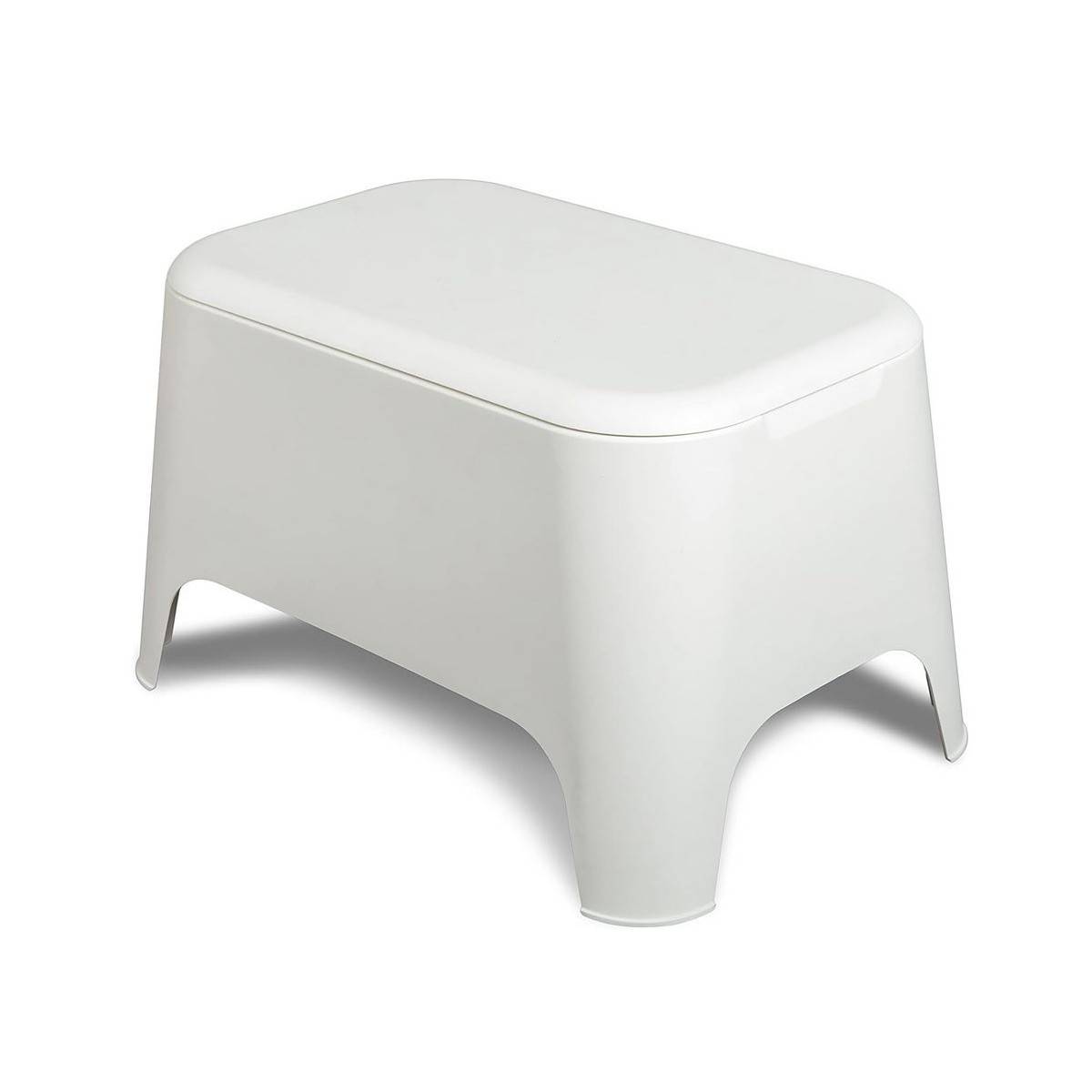 Table basse de jardin 59x 39x 36cm Blanche Avec couvercle Extérieur / Intérieur TOOMAX - Image 2