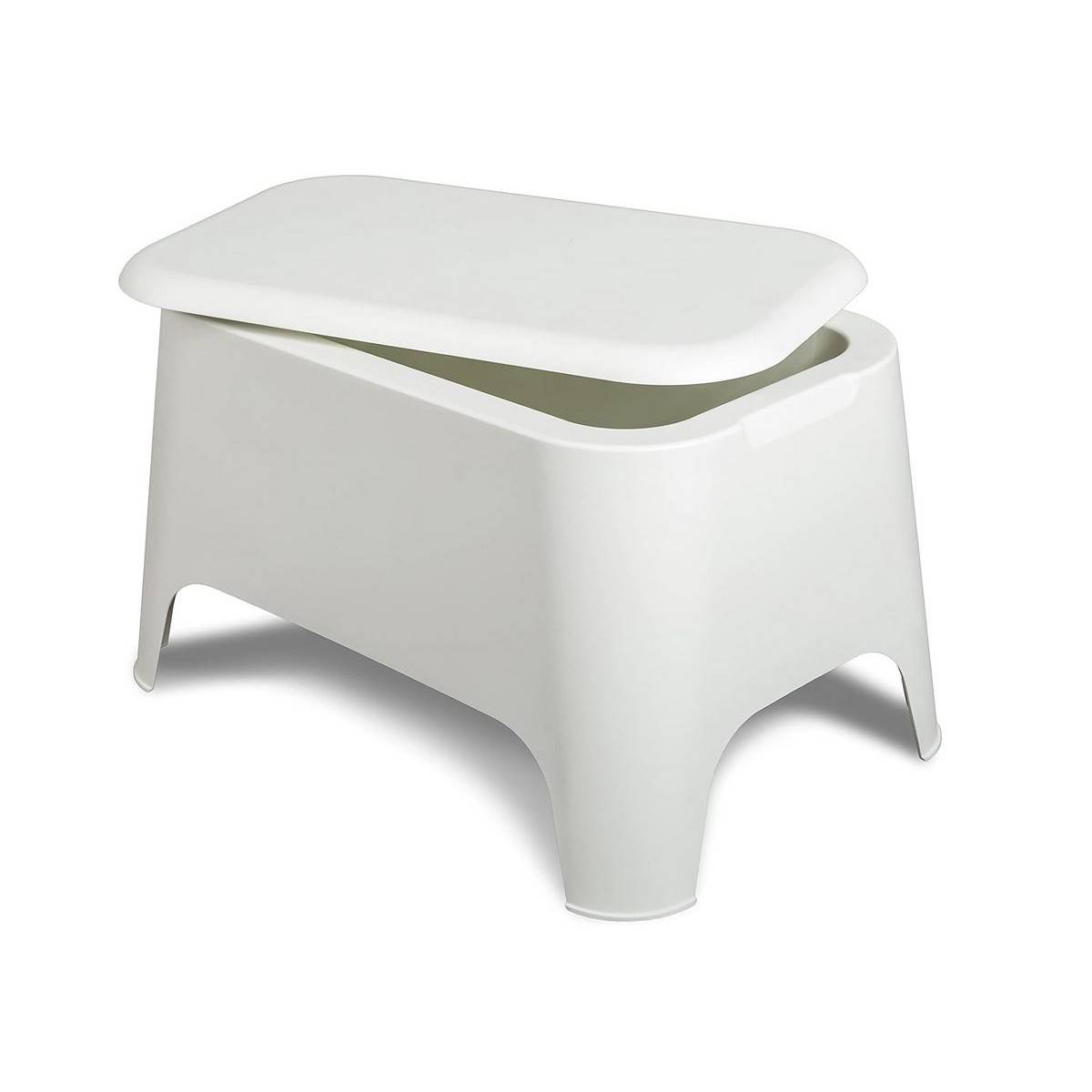 Table basse de jardin 59x 39x 36cm Blanche Avec couvercle Extérieur / Intérieur TOOMAX - Image 3