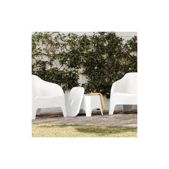 Table basse de jardin 59x 39x 36cm Blanche Avec couvercle Extérieur / Intérieur TOOMAX - Image 4