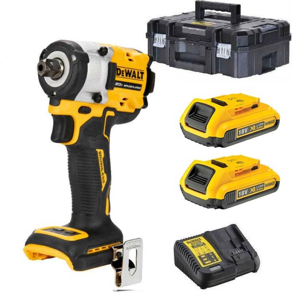 Boulonneuse à chocs 1/2' XR 18V brushless - DEWALT - avec 2 batteries 18 2.Ah - chargeur - TSTAK - DCF922D2T-QW - Image 1