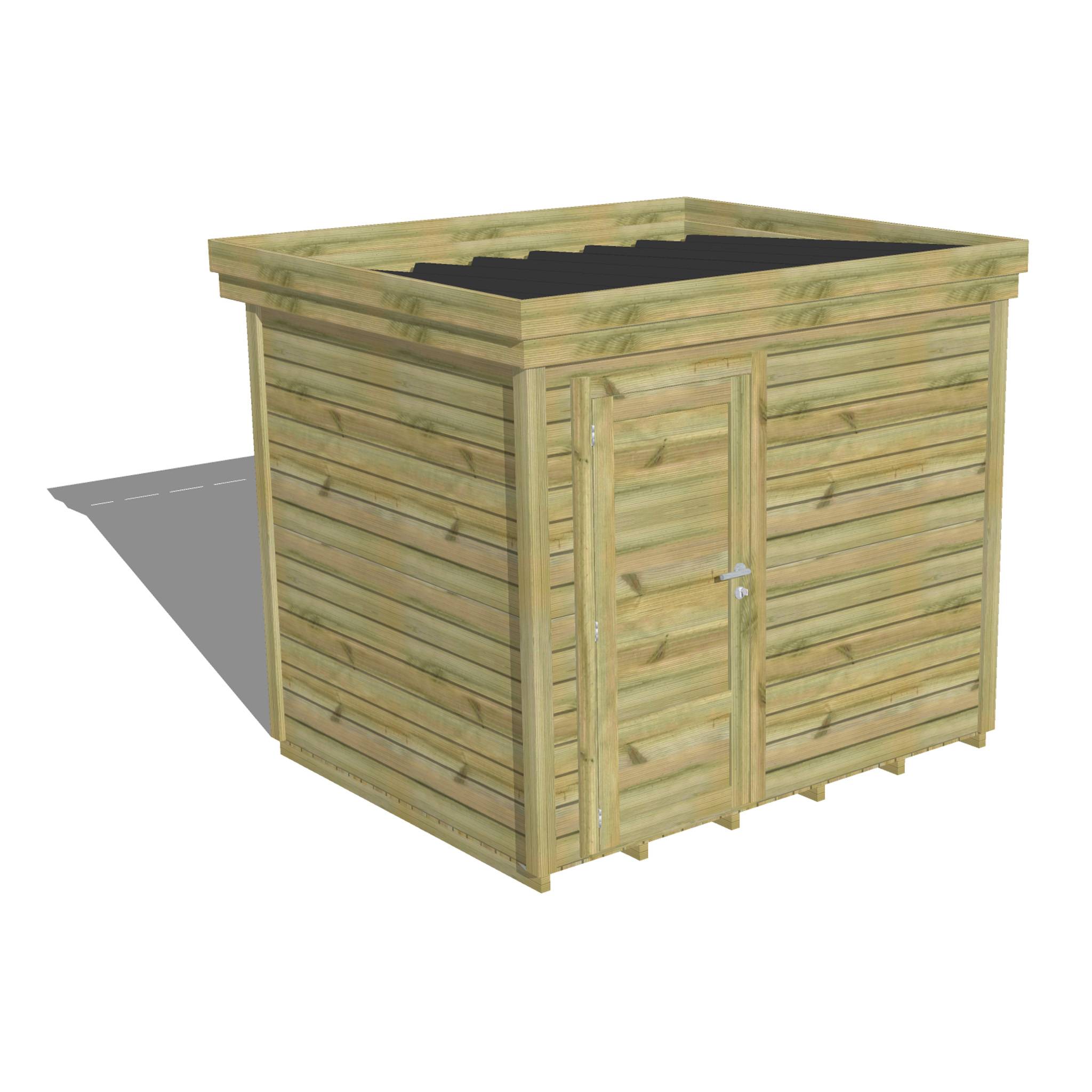 Sans Marque - ABRI DE JARDIN bois  autoclave 27mm - 2,64x2,14m / 6m2 - Bac acier - Plancher bois - Image 1