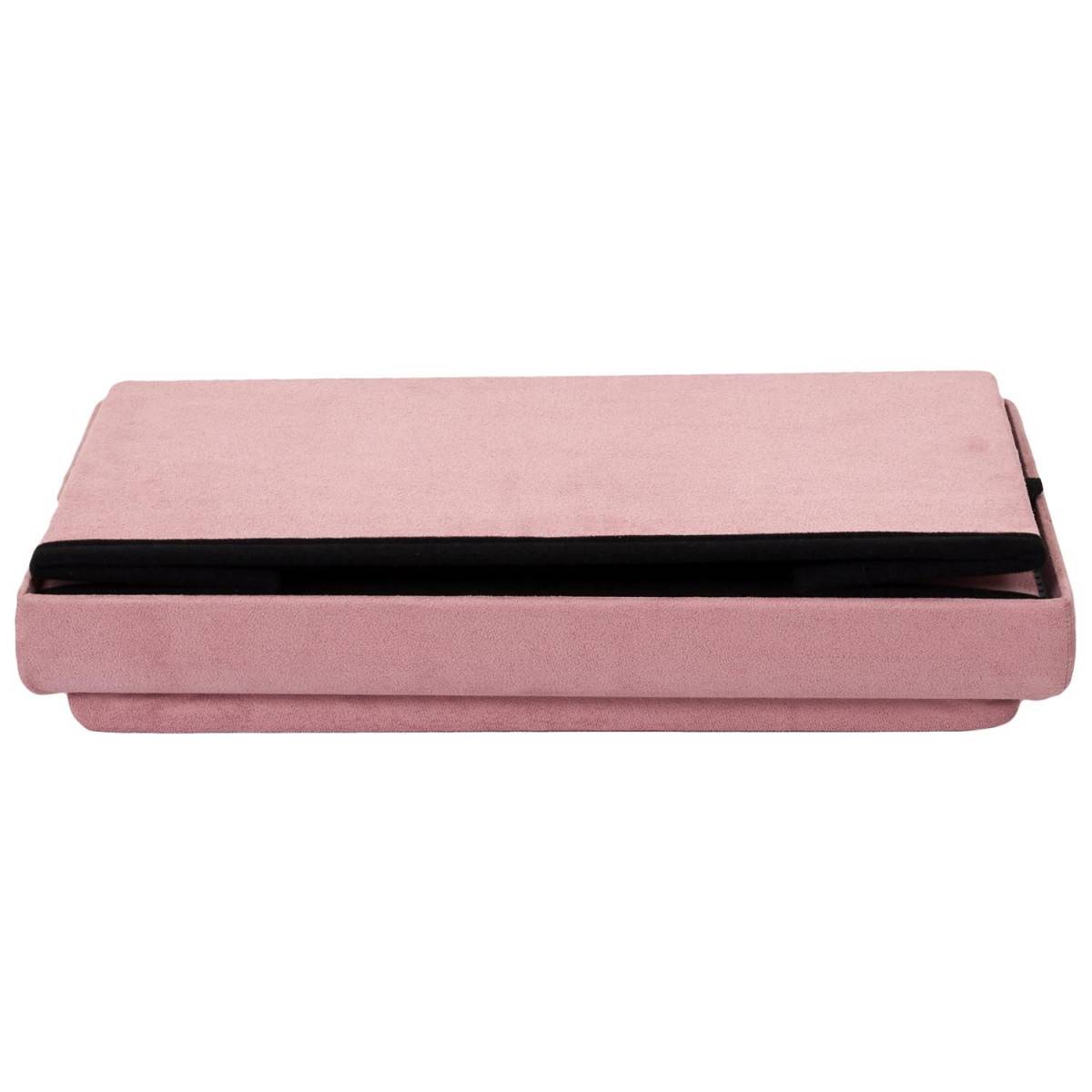 The Home Deco Kids - Banc coffre pliable en velours couvercle compatible briques de construction Rose - Image 8