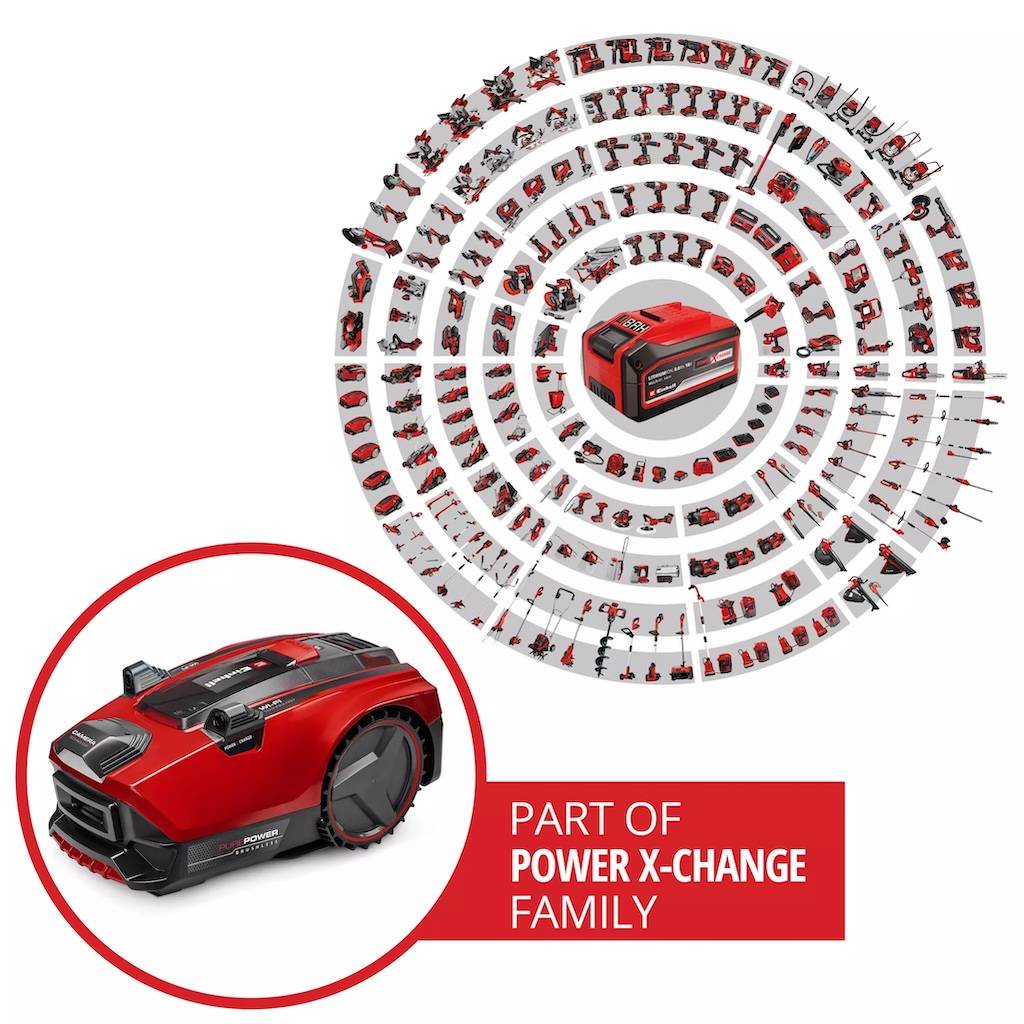 Einhell - Robot-tondeuse à batterie – FREELEXO CAM PLUS 600 – sans câble périphérique – coupe 600 m² – inclinaison 25 % – batterie 18 V 4 Ah incluse - Image 2