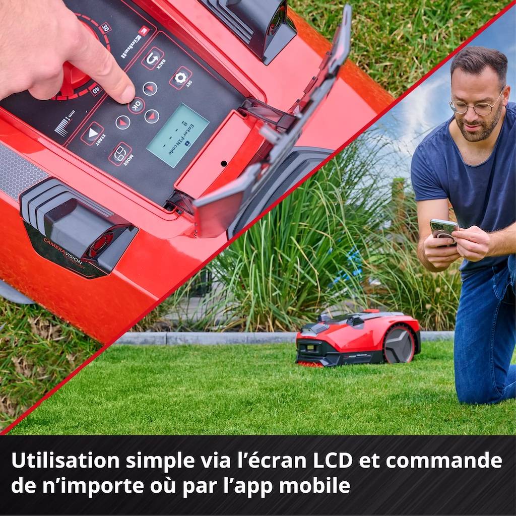 Einhell - Robot-tondeuse à batterie – FREELEXO CAM PLUS 600 – sans câble périphérique – coupe 600 m² – inclinaison 25 % – batterie 18 V 4 Ah incluse - Image 5