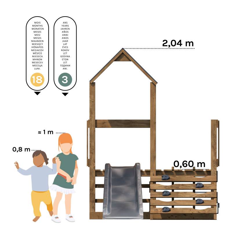 Soulet - Aire de jeux en bois premier âge avec toboggan ATHENES - Image 10
