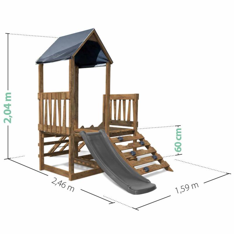 Soulet - Aire de jeux en bois premier âge avec toboggan ATHENES - Image 4