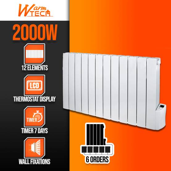 Radiateur a inertie fluide 2000W 12 éléments - Warm Tech - Image 2