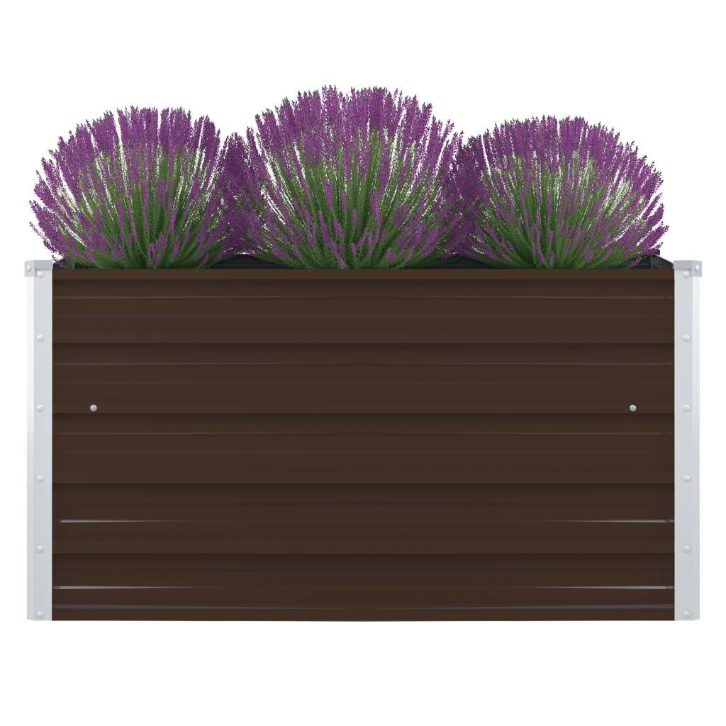 Vidaxl - Jardinière 100 x 100 x 45 cm Acier galvanisé Marron vidaXL 47023 - Image 1