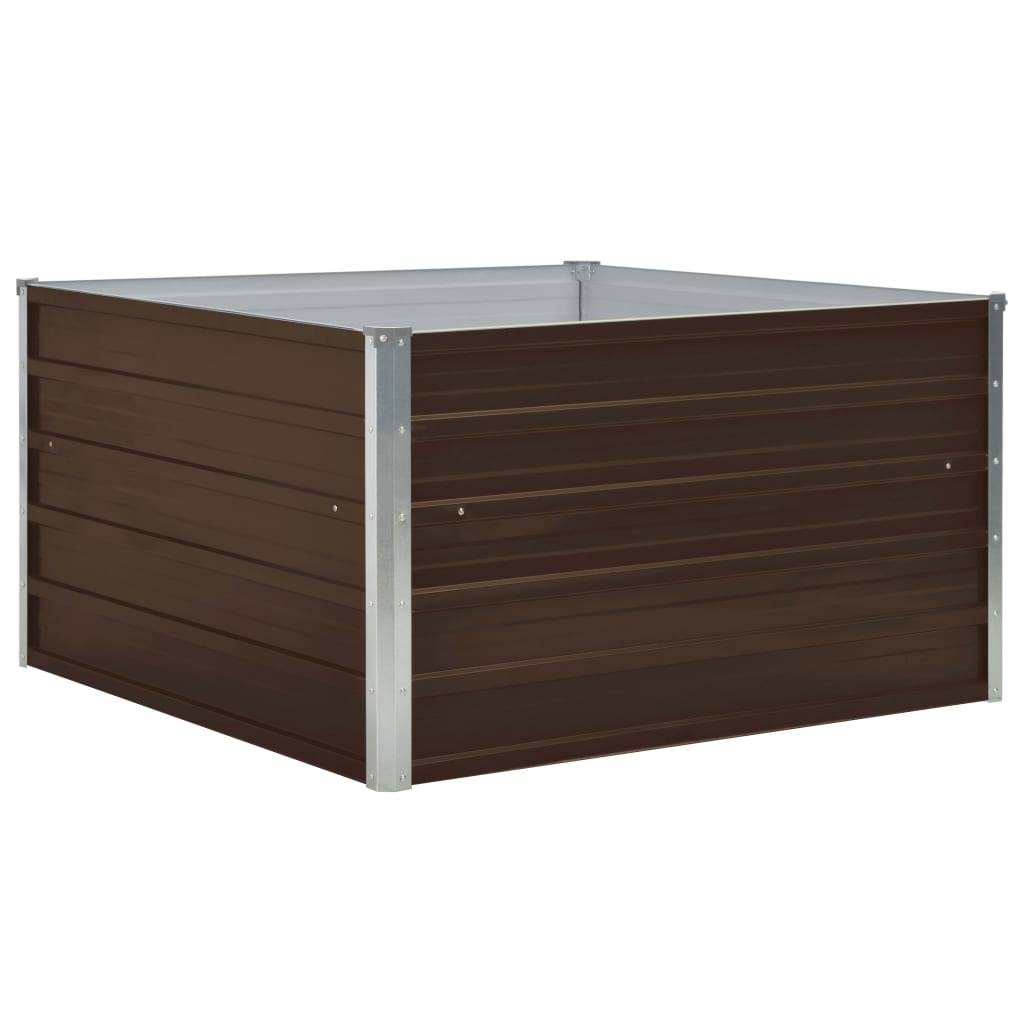 Vidaxl - Jardinière 100 x 100 x 45 cm Acier galvanisé Marron vidaXL 47023 - Image 2