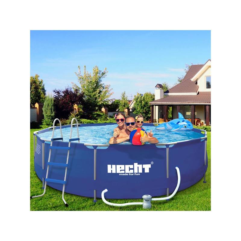 Hecht 3690 BLUESEA Grande Piscine tubulaire hors sol ronde 360x76cm (diamètre X profondeur) de haute qualité - Image 4