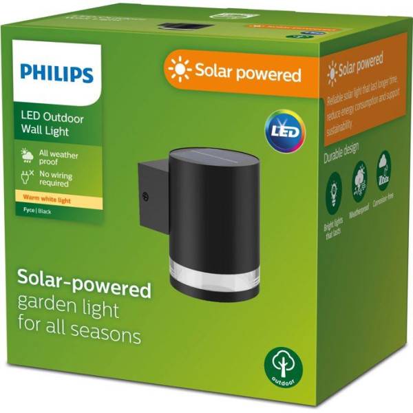 Philips - Applique murale - PHILIPS - Fyce - a énergie solaire - Noir - Image 2
