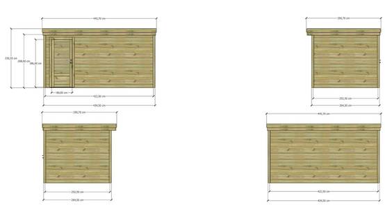 ABRI DE JARDIN bois autoclave 27mm - 4,34x2,64m / 11m2 - Bac acier - Abri Français - Image 4