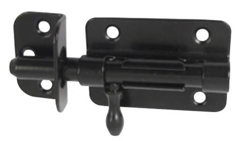 Verrou de box épaisseur 1,2mm + gâche diamètre 8mm noir - JARDINIER MASSARD - 540084 - Image 1
