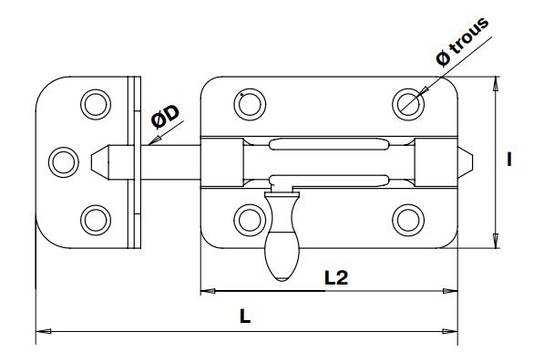 Verrou de box épaisseur 1,2mm + gâche diamètre 8mm noir - JARDINIER MASSARD - 540084 - Image 2