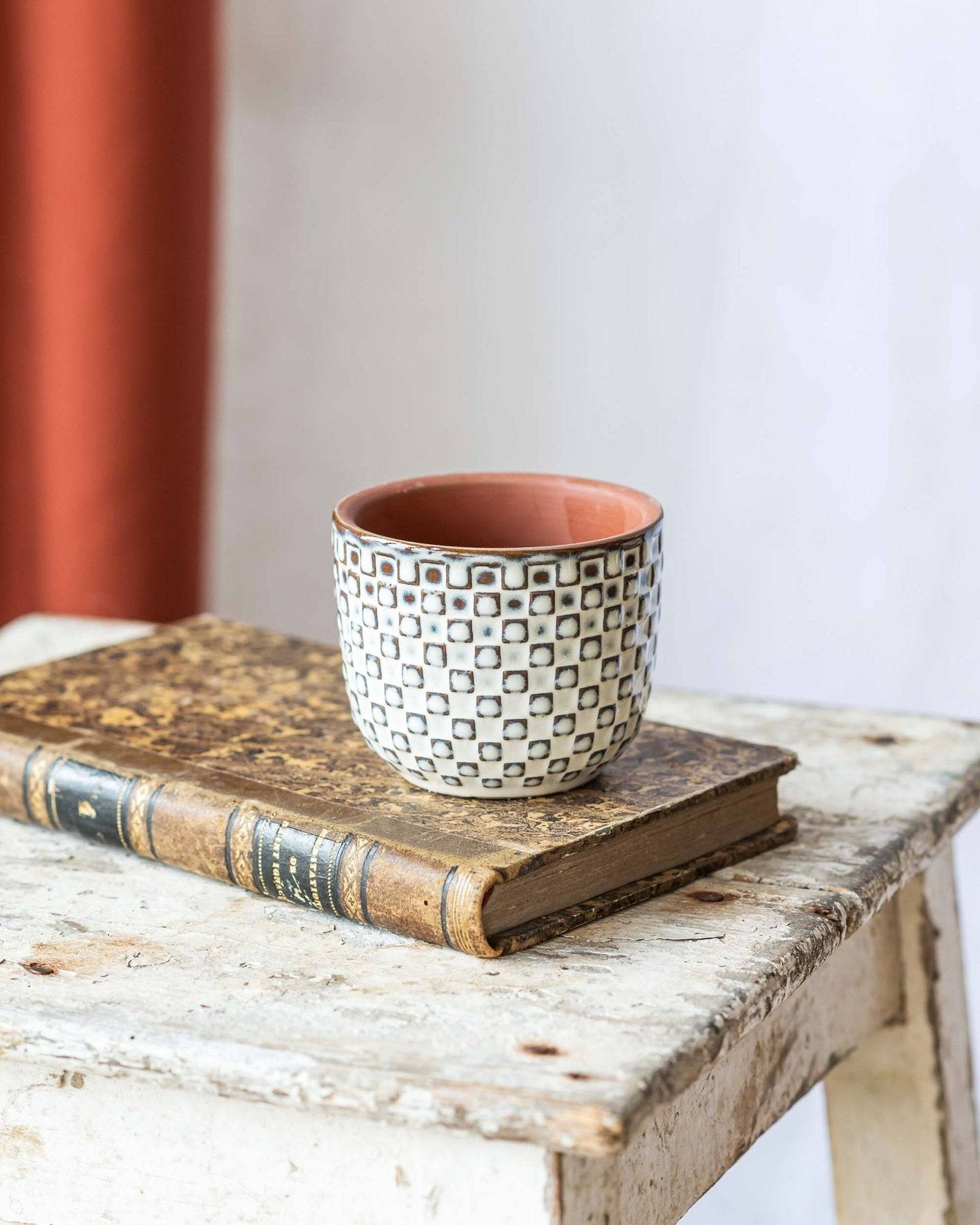 Mini cache pot - RELIEF BLANC- La Green Touch - Image 1