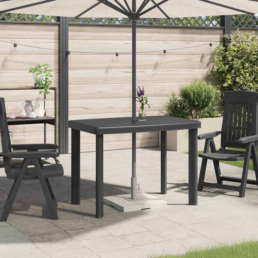Table de jardin en plastique anthracite 101 x 68 x 72 cm - PANGIVO - Image 1
