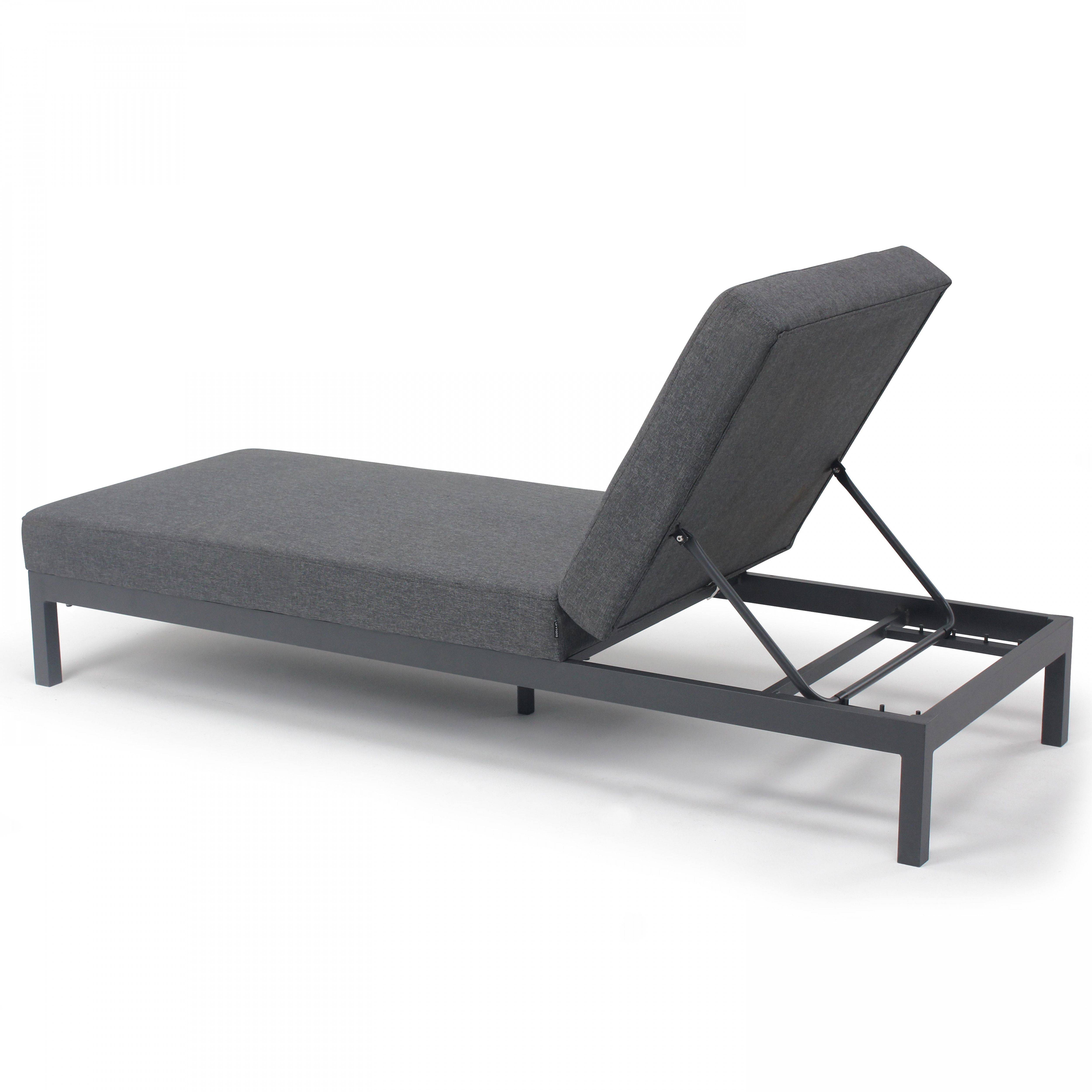 Oviala - Bain de soleil inclinable en aluminium gris Galapagos - Oviala - Image 6