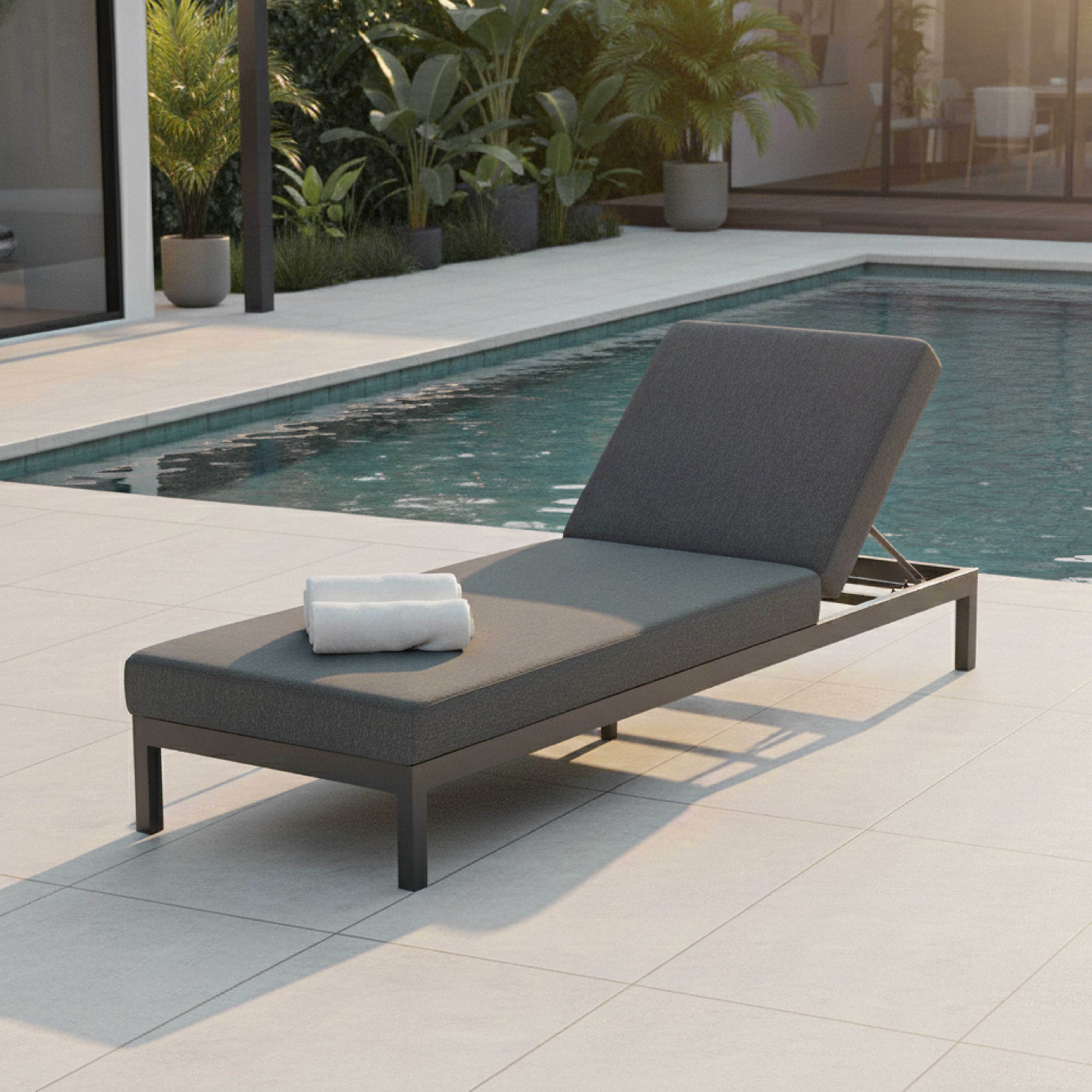 Oviala - Bain de soleil inclinable en aluminium gris Galapagos - Oviala - Image 2