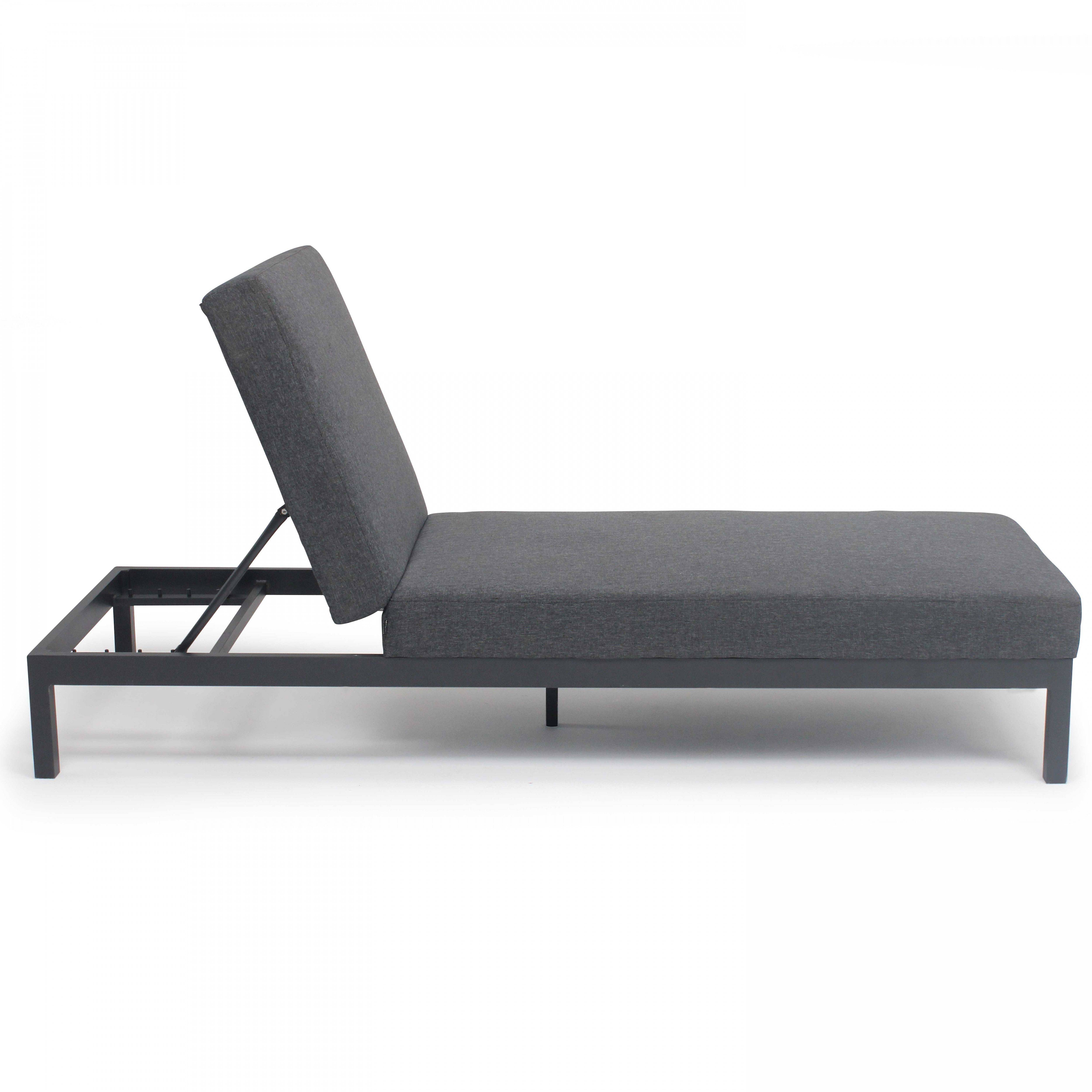Oviala - Bain de soleil inclinable en aluminium gris Galapagos - Oviala - Image 5