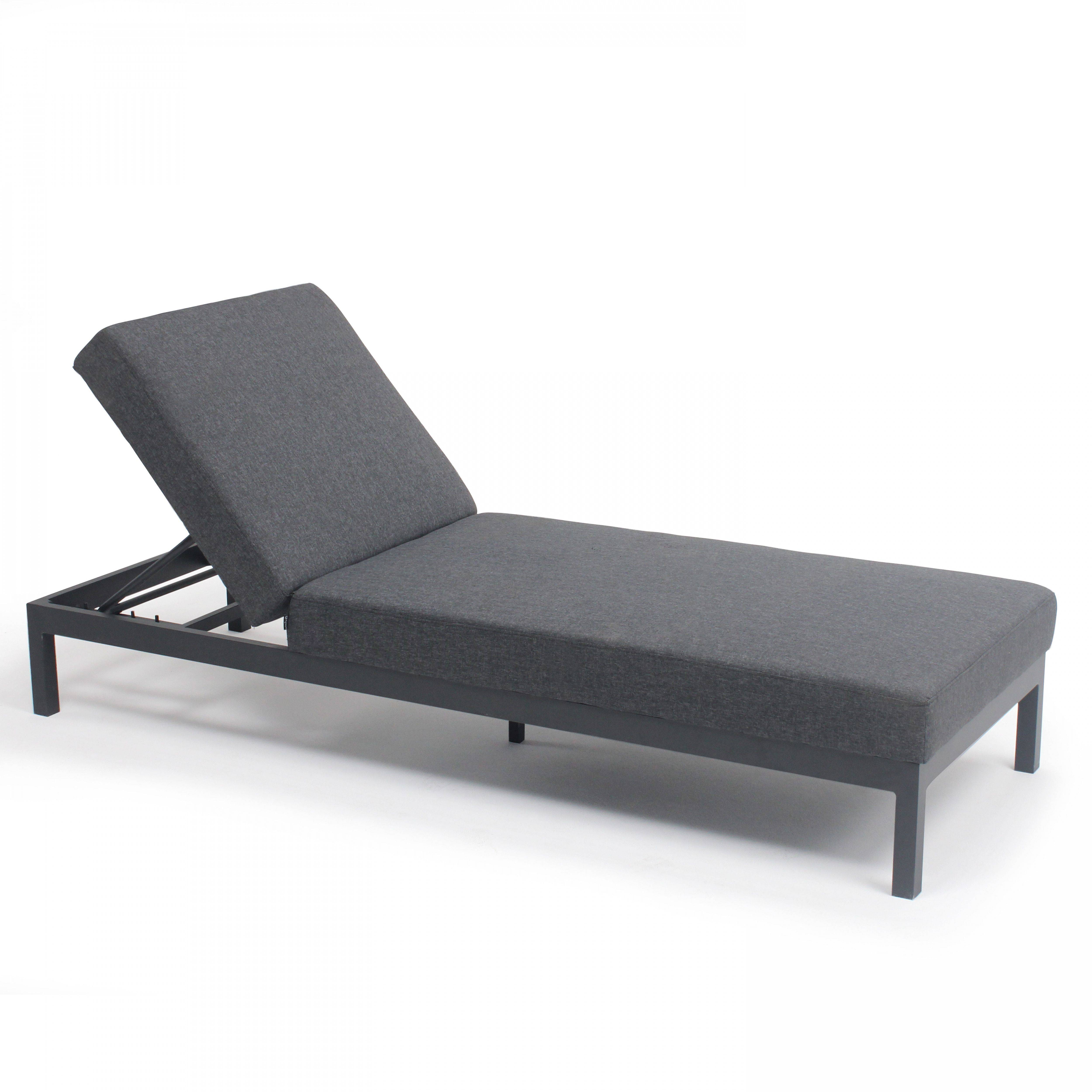 Oviala - Bain de soleil inclinable en aluminium gris Galapagos - Oviala - Image 1