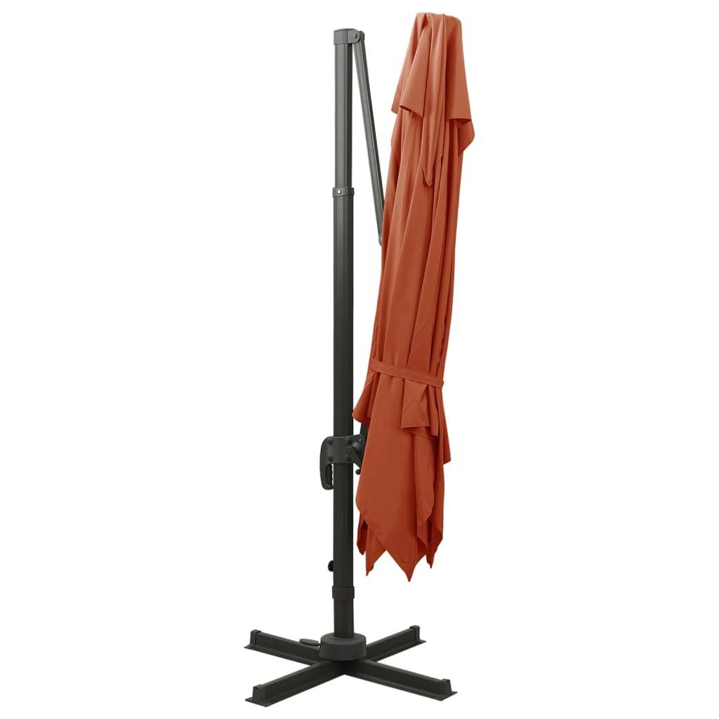 Parasol déporté aluminium terre cuite 300 x 300 x 258 cm - PANGIVO - Image 5