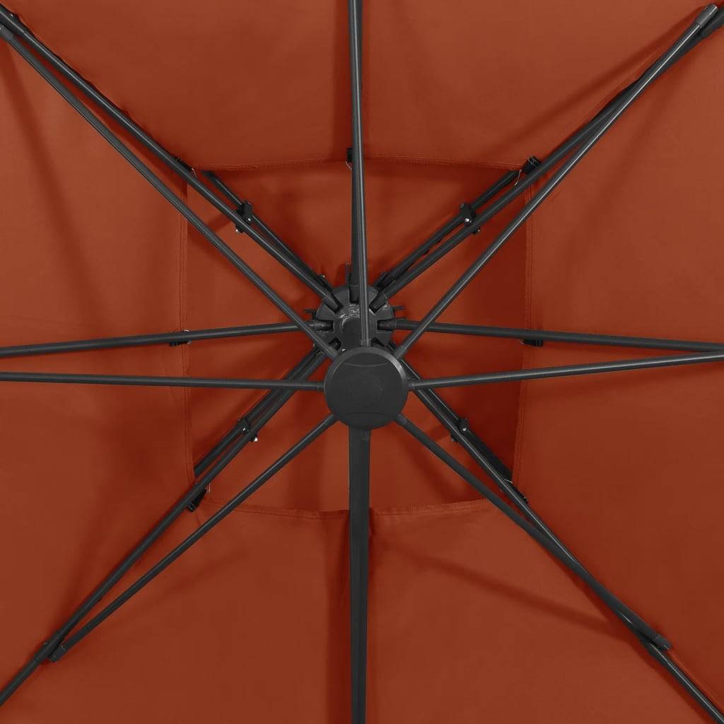 Parasol déporté aluminium terre cuite 300 x 300 x 258 cm - PANGIVO - Image 8