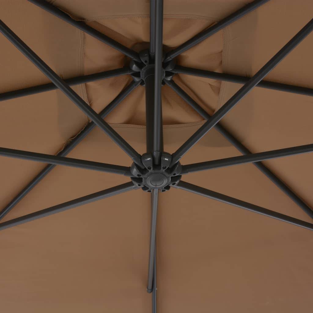 Helloshop26 - Parasol meuble de jardin en porte-à-faux avec poteau en acier 300 cm taupe - Image 5