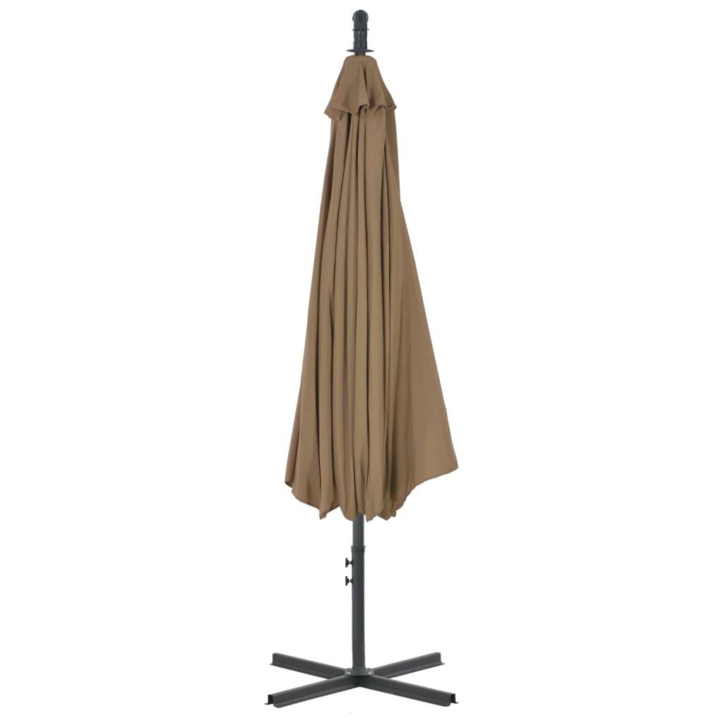 Helloshop26 - Parasol meuble de jardin en porte-à-faux avec poteau en acier 300 cm taupe - Image 4