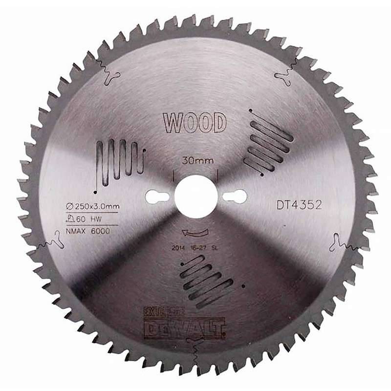 Lame pour scies stationnaires DEWALT DT4352-QZ  Extreme Workshop Ø 250 X 30 mm, 60 dents Dewalt