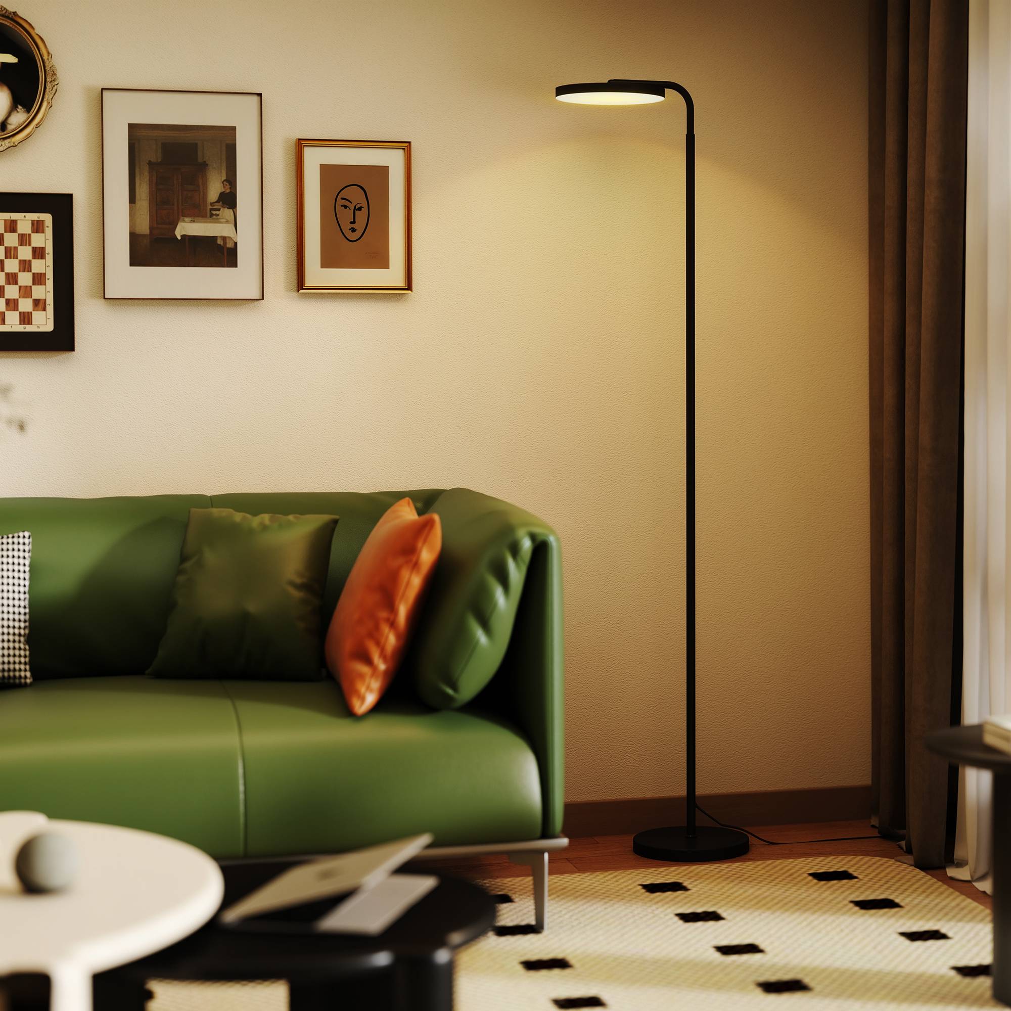 Lampadaire LED avec télécommande magnétique, orientable et flexible, en métal noir. - Image 4