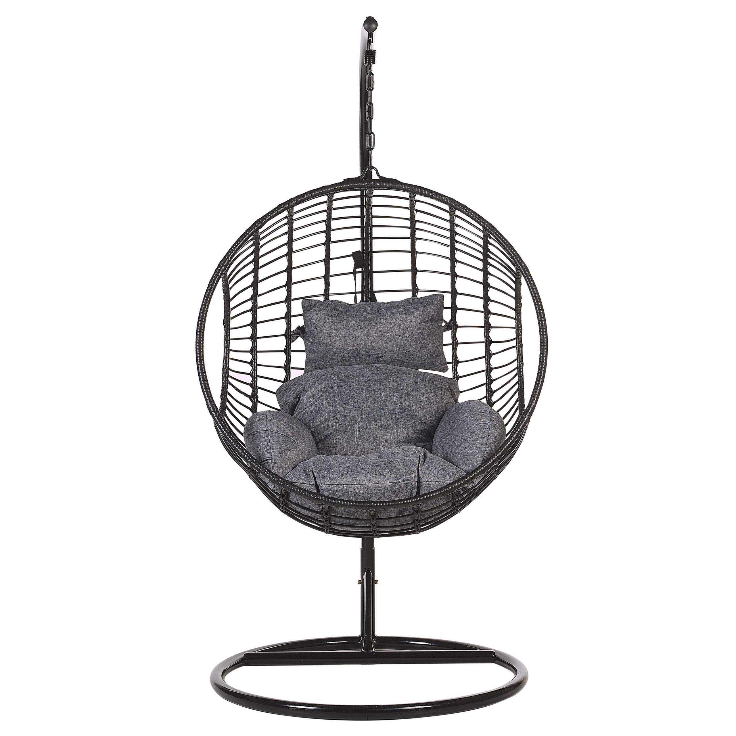Beliani - Chaise porte-à-faux Polyrotin Noir ASPIO - 99x97x199- Beliani - Image 4