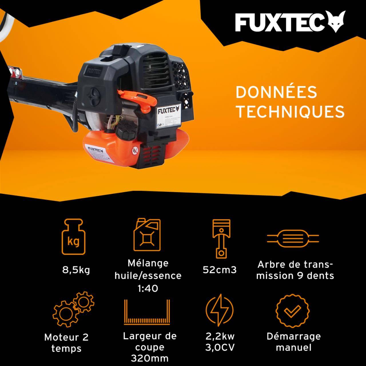 FUXTEC - Débroussailleuse thermique pro FX-PS152  52 cm³ 3 CV avec système anti-vibration – Fuxtec - Image 3