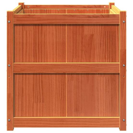 Jardinière | Pot de fleurs | Cache-pot | Bac à fleurs cire marron 70x70x70 cm bois de pin massif - Image 5