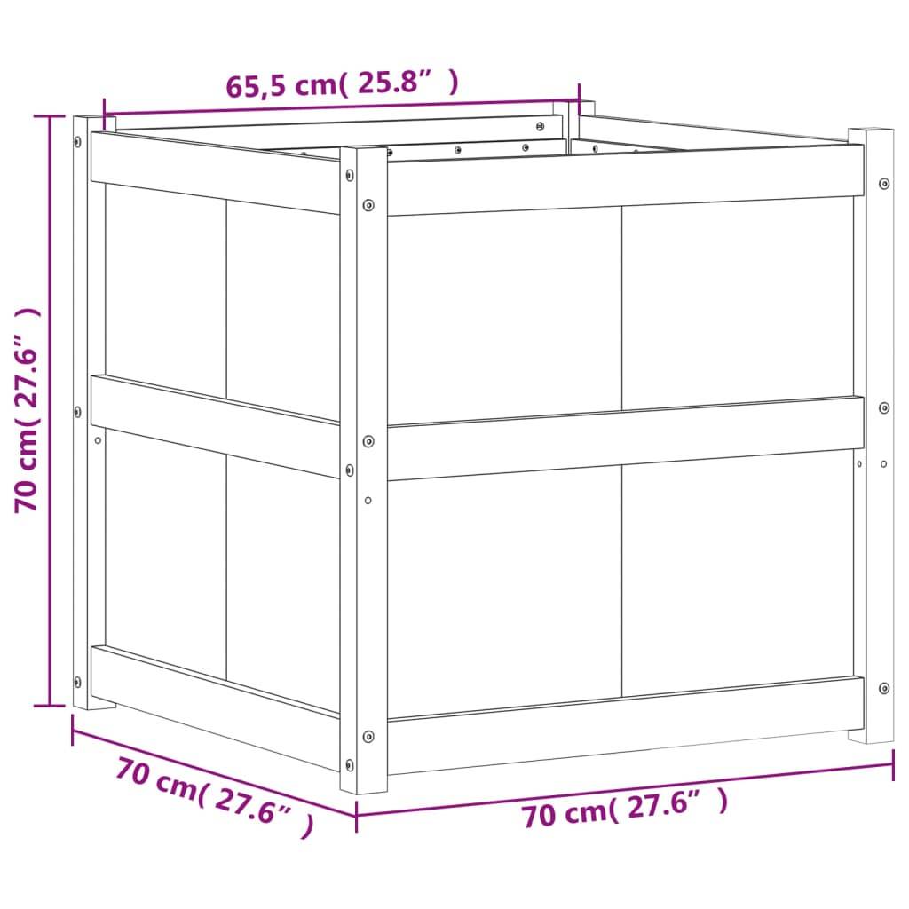 Jardinière | Pot de fleurs | Cache-pot | Bac à fleurs cire marron 70x70x70 cm bois de pin massif - Image 10