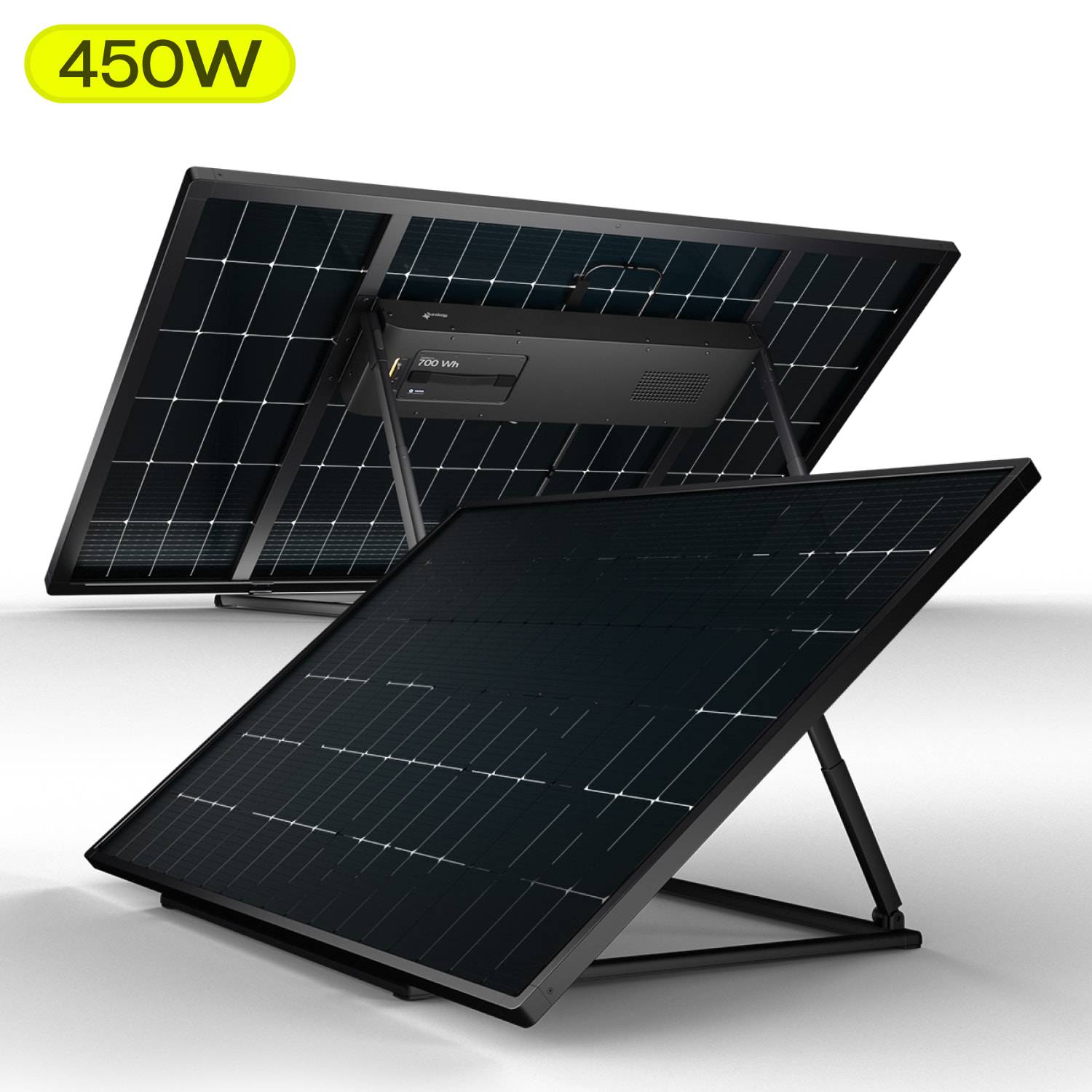 Sunology PLAY Max - Panneau solaire avec batterie (en option) 450W bifacial – Station solaire livrée assemblée – Installation au sol ou au mur - Image 1
