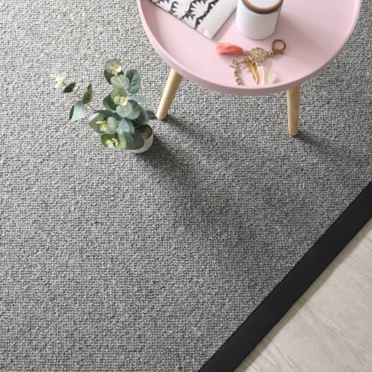 Decoweb - Tapis pure laine - Latoon gris foncé - Ganse coton noir - 160 x 230 cm - Decoweb - Image 3
