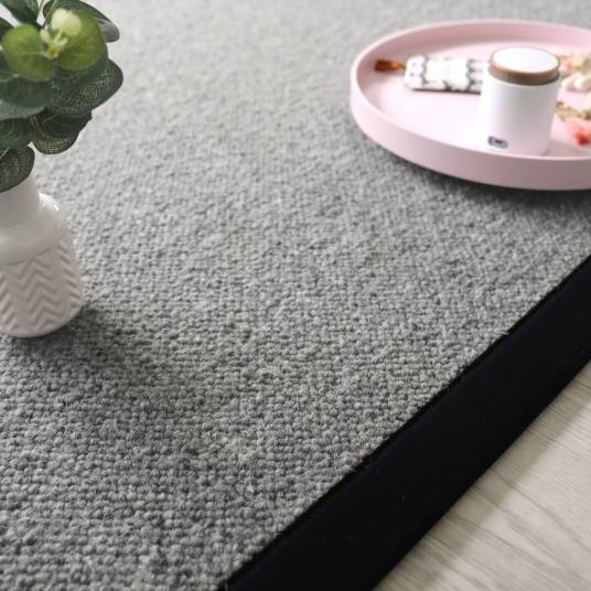 Decoweb - Tapis pure laine - Latoon gris foncé - Ganse coton noir - 160 x 230 cm - Decoweb - Image 4