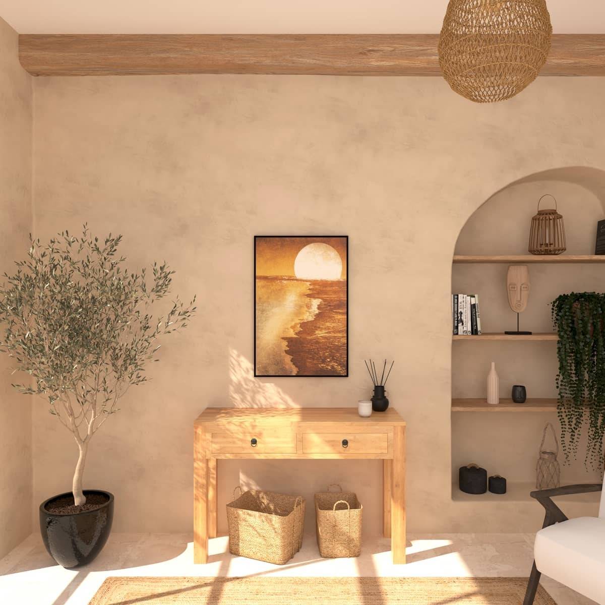 Atmosphera - Toile encadrée "Soleil" bois 60x90cm - Atmosphera Créateur d'intérieur - Image 1