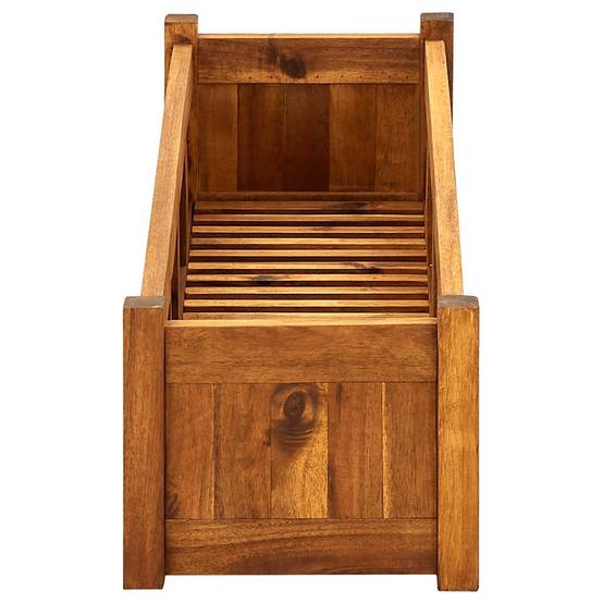 Jardinière en bois d'acacia 100cm bac à fleurs pour terrasse et balcon Brun – ComfortXL Outdoor Living - Image 5