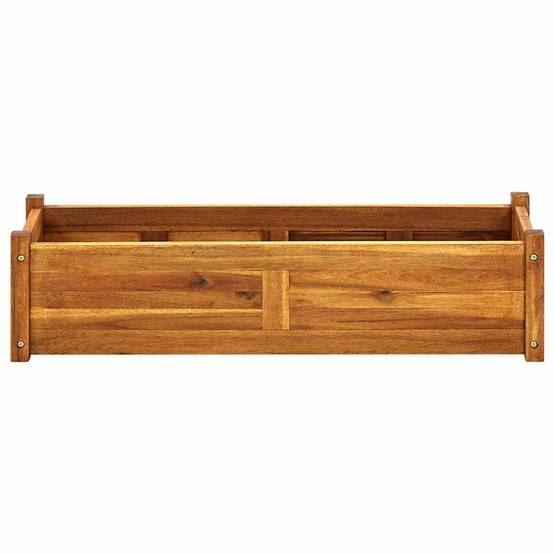 Jardinière en bois d'acacia 100cm bac à fleurs pour terrasse et balcon Brun – ComfortXL Outdoor Living - Image 4