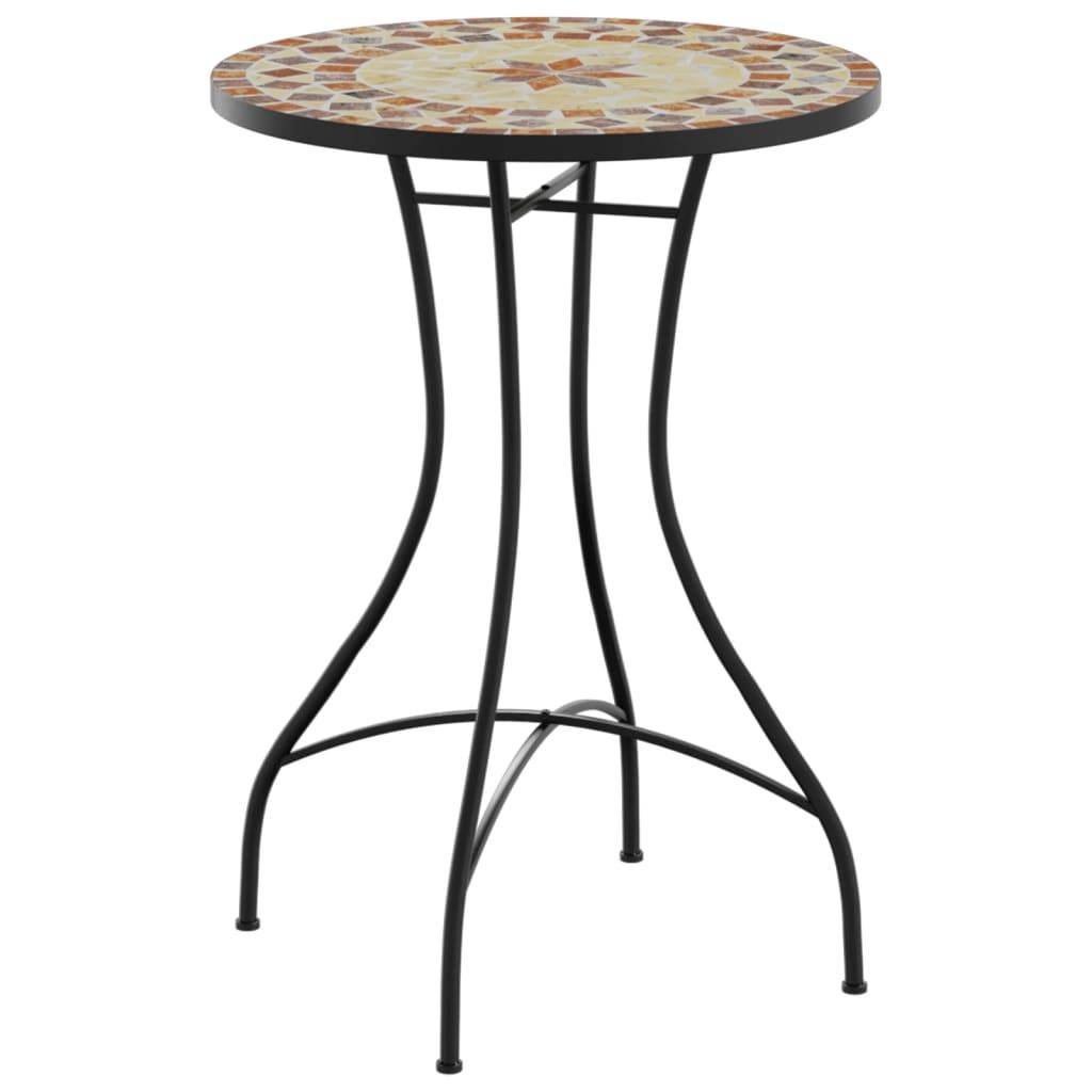 Maison Chic - Table de jardin - Table de bistro mosaïque terre cuite blanc Ø50x70 cm céramique HL911 - Image 1