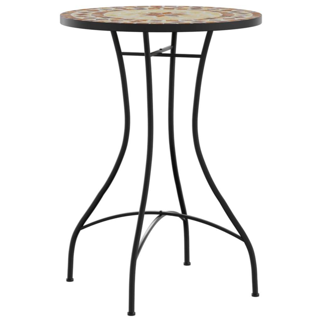 Maison Chic - Table de jardin - Table de bistro mosaïque terre cuite blanc Ø50x70 cm céramique HL911 - Image 4