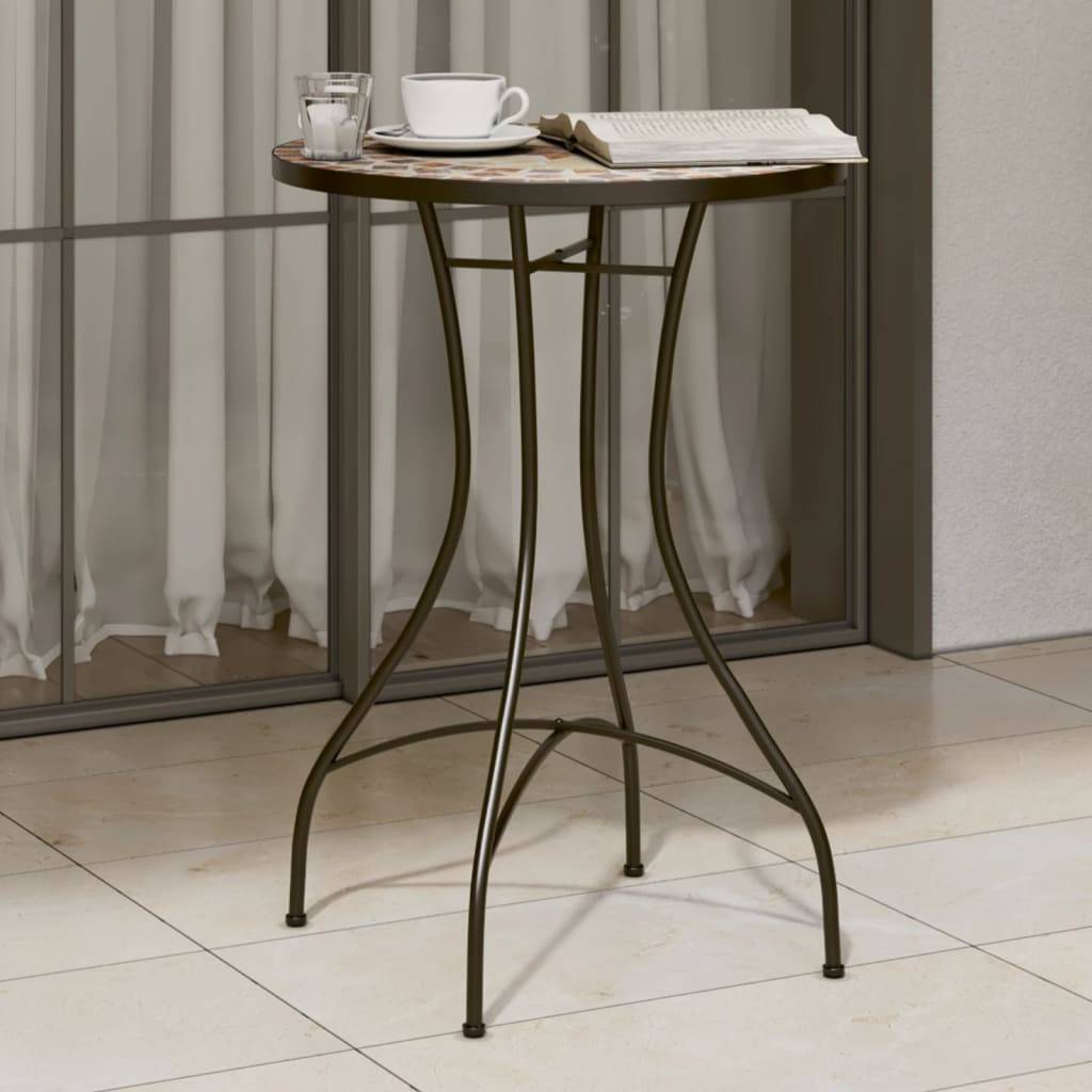 Maison Chic - Table de jardin - Table de bistro mosaïque terre cuite blanc Ø50x70 cm céramique HL911 - Image 2