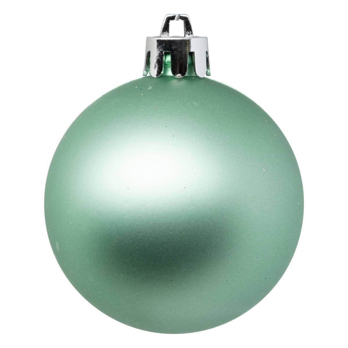 Fééric Lights & Christmas - Boule de Noël plastique 70mm x8 vert amande - Atmosphera Créateur d'intérieur - Image 4