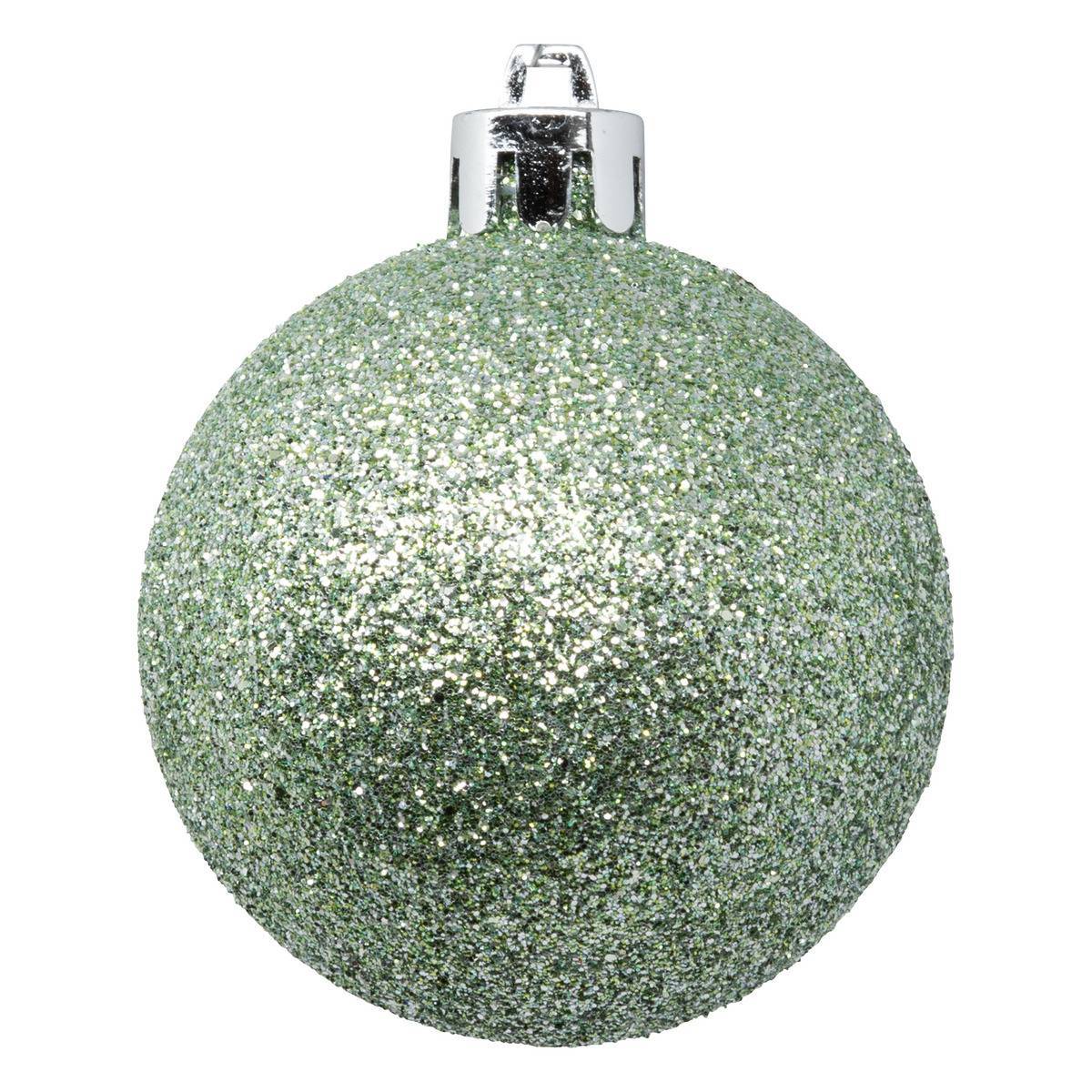 Fééric Lights & Christmas - Boule de Noël plastique 70mm x8 vert amande - Atmosphera Créateur d'intérieur - Image 2
