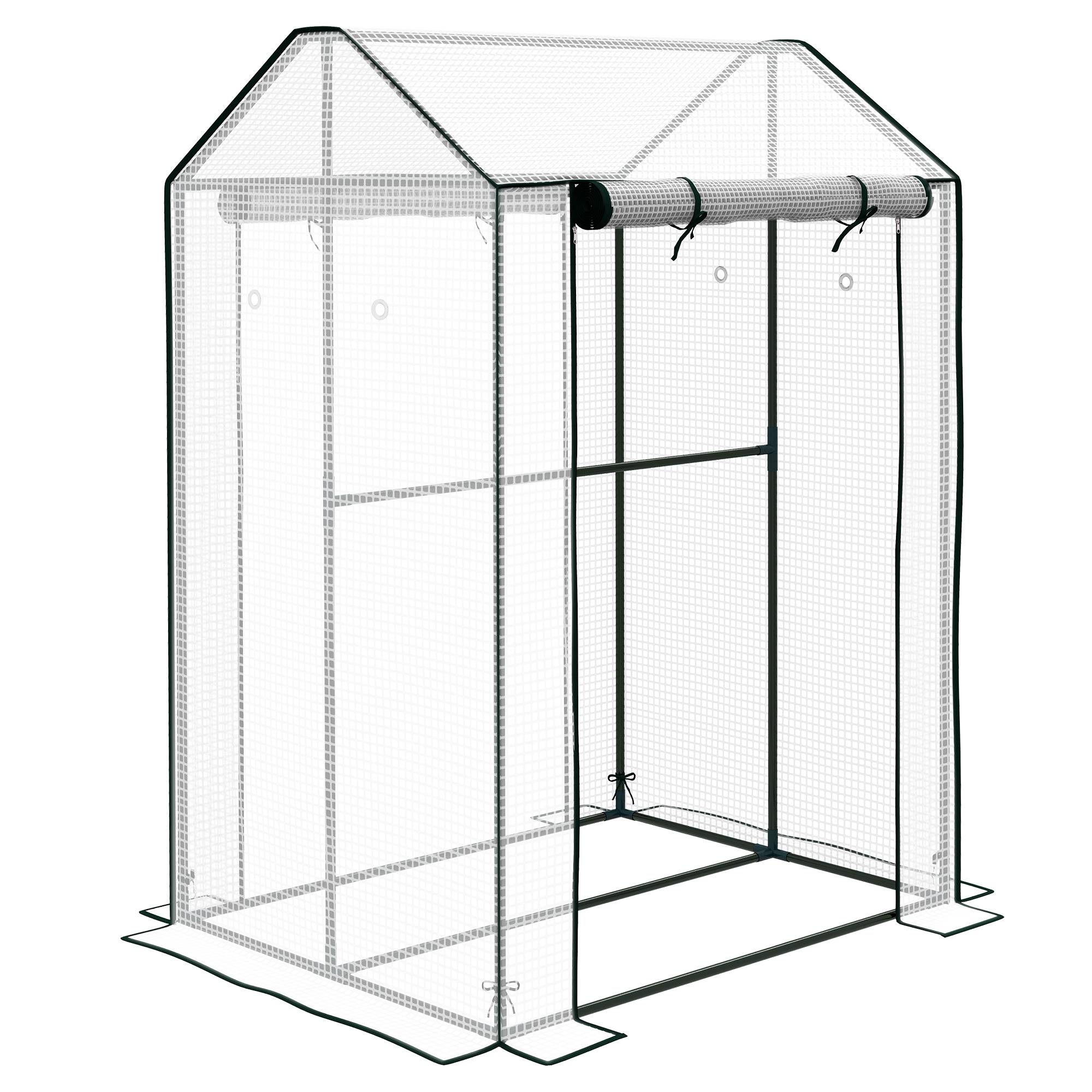PANGIVO - Serre de jardin acier blanc 100 x 80 x 150 cm - PANGIVO - Image 1